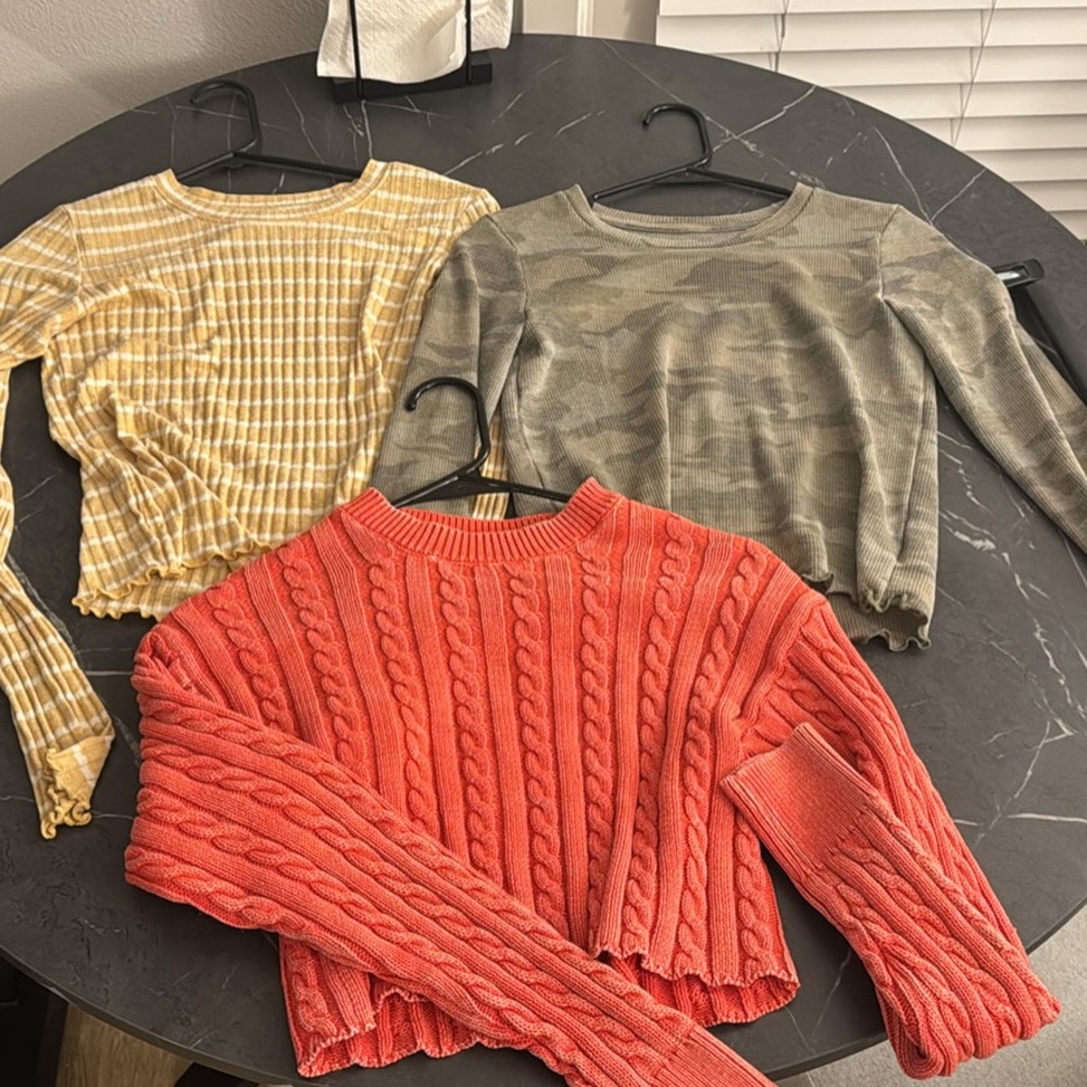 Cozy Cable Knit Sweater and shirts AE
